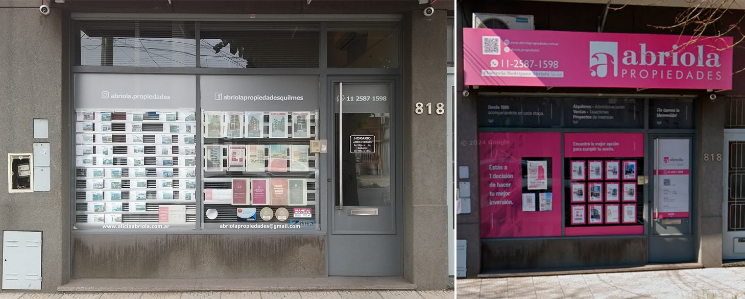 Fachada de Oficina Antes y Ahora